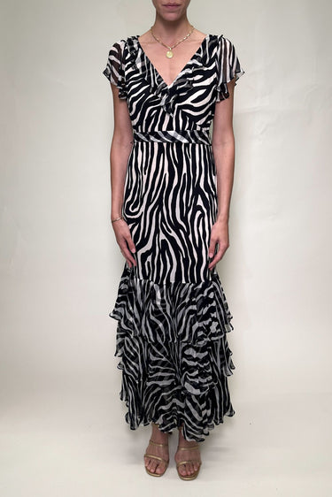 Amelle Dress - Zebra Black-Dress-Rixo-Debs Boutique